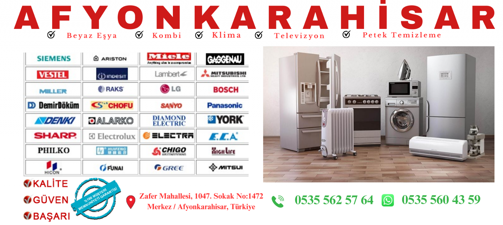 AFYONKARAHİSAR BEYAZ EŞYA SERVİSİ